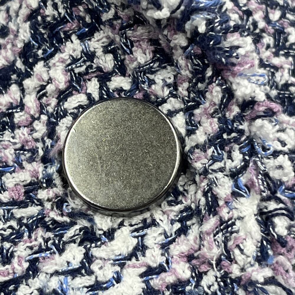 Chico's Textured Knit Blazer Jacket Stretch Purple Size 1 8 10 Career Preppy - Picture 8 of 13
